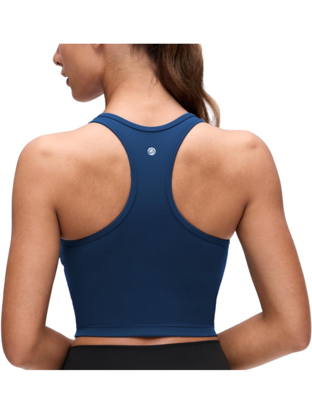 New CRZ YOGA XS Navy Blue Butterluxe U Neck Crop Tank Tops